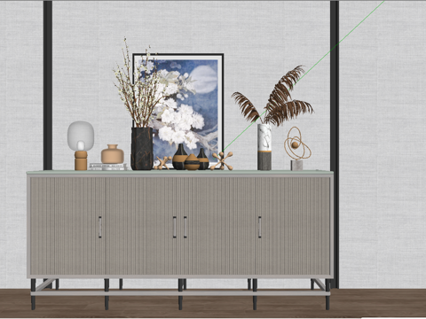 现代端景柜su模型