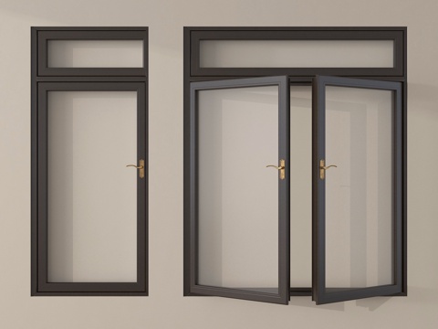 现代窗户 平开窗 落地窗 阳台窗 推拉窗su模型
