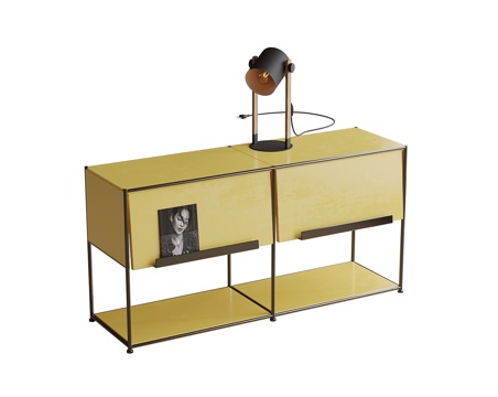 现代边柜 餐边柜 装饰柜 台灯su模型