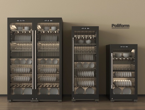 现代消毒柜 消毒柜 碗筷柜 餐厅碗筷柜su模型