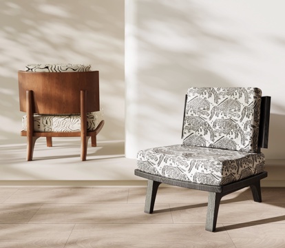 法式复古休闲椅 沙发椅su模型