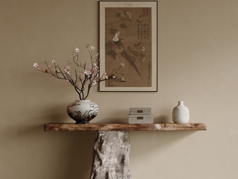 新中式玄关su模型