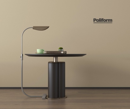 新中式圆几 边几 圆形 摆件su模型