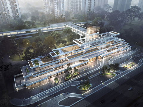 现代商业综合体 商场建筑 商城外观su模型