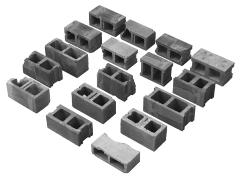 现代空心砖 水泥砖 砖头 砖块 混凝土砖 建筑材料su模型