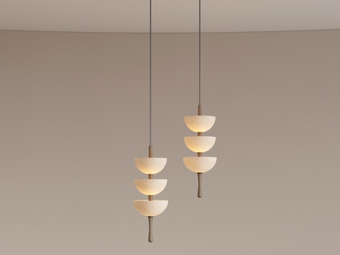 现代金属吊灯 轻奢吊灯 复古吊灯 床头吊灯 镜前吊灯su模型