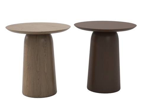 侘寂实木边几 边几 角几 圆几 置物架su模型