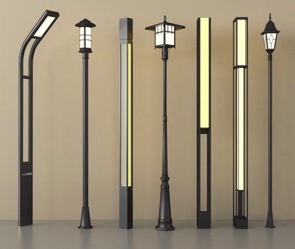 现代路灯 景观灯 庭院灯 灯柱su模型