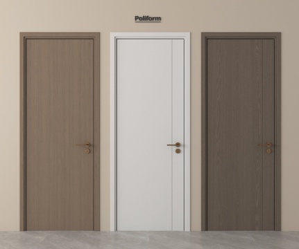 现代单开门 卧室门 实木门 平开门su模型