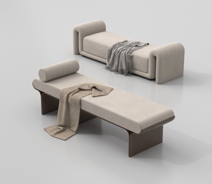 现代床尾凳 长凳 沙发凳 换鞋凳su模型