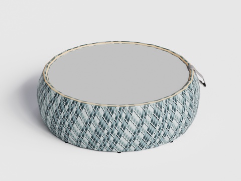 DEDON - 现代户外茶几 藤编 圆形茶几su模型