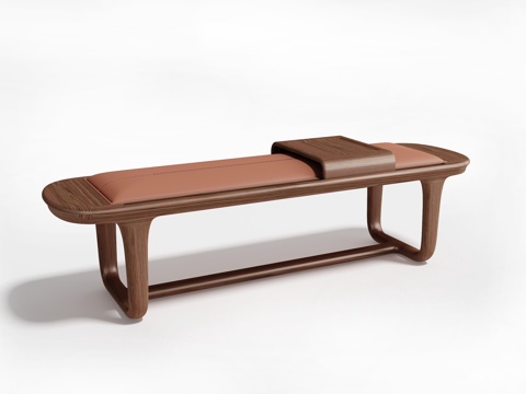  新中式床尾凳3d模型 