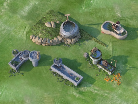  水景 水钵 庭院小品3d模型 