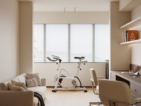  现代书房3d模型 