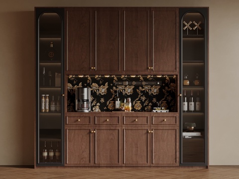 中古风酒柜su模型