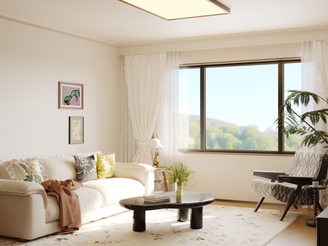  法式中古客厅3d模型 