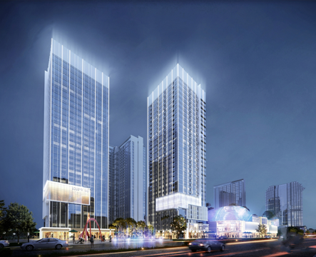 现代商业综合体 高层办公 公寓楼su模型