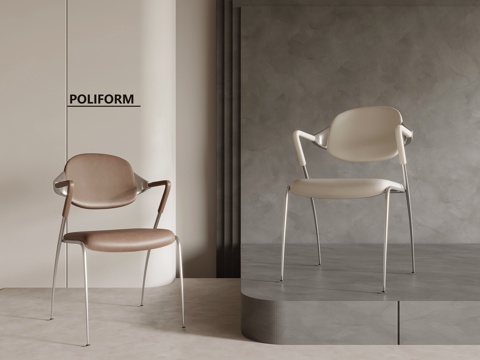 现代意式椅子 休闲椅 餐椅 单椅su模型