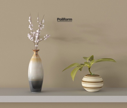 中古风花瓶 花瓶 花艺su模型