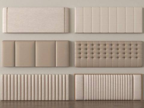  现代床靠背 床品 床头3d模型 