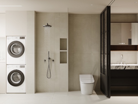  现代卫生间3d模型 