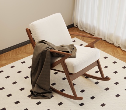 法式中古躺椅 休闲椅 摇椅su模型