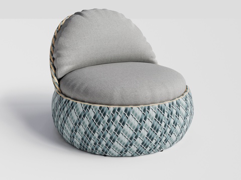 DEDON - 现代户外沙发 单人沙发 藤编沙发椅su模型