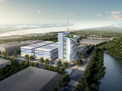  厂房鸟瞰3d模型 