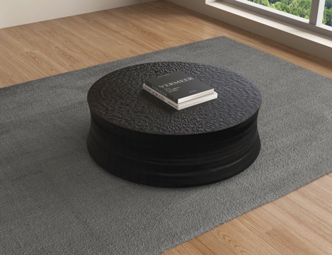 现代极简茶几 金属茶几 圆形茶几su模型