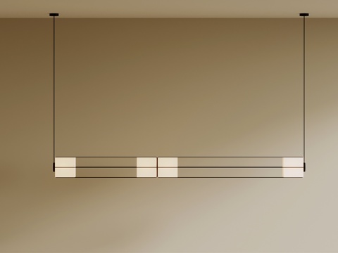 新中式吊灯 长条吊灯su模型