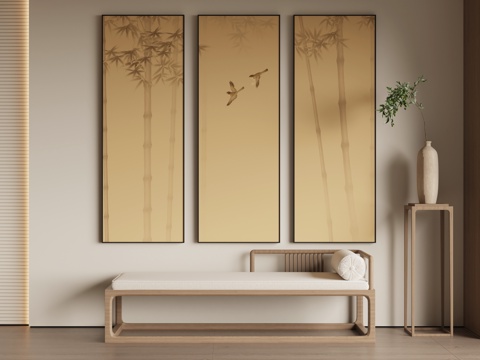 新中式宋式风挂画su模型