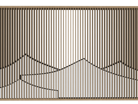中式格栅徽派建筑隔断su模型