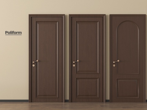 中古单开门 木门 卧室门 室内门 平开门su模型