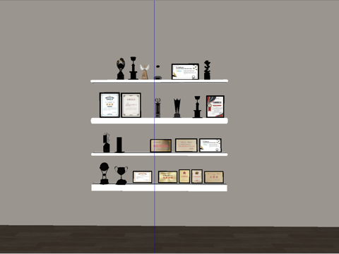 奖杯 奖状su模型