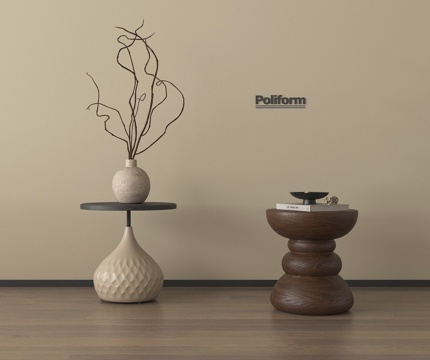 中古风边几 实木边几 圆几 摆件su模型