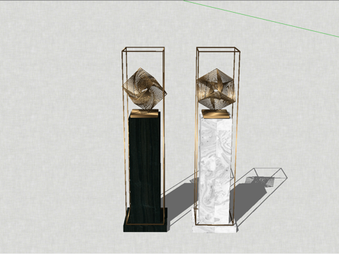 现代铁艺饰品摆件su模型