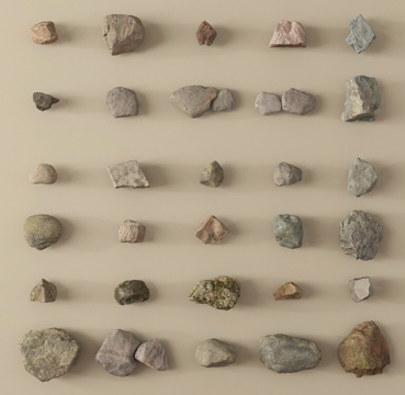 现代石头 石块 岩石 景观石 庭院石头su模型