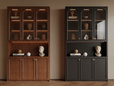 中古风酒柜 法式酒柜su模型