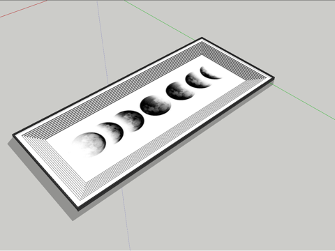 现代网红立体常用挂画su模型