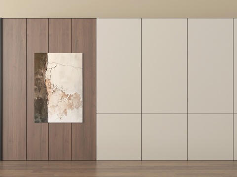 现代护墙板 木饰面 墙饰板 长城板 木板su模型