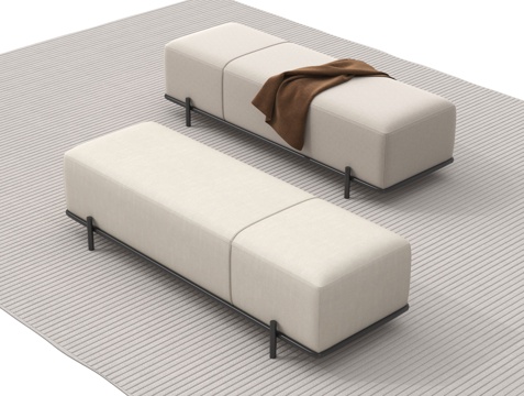 现代床尾凳 沙发凳 长凳su模型