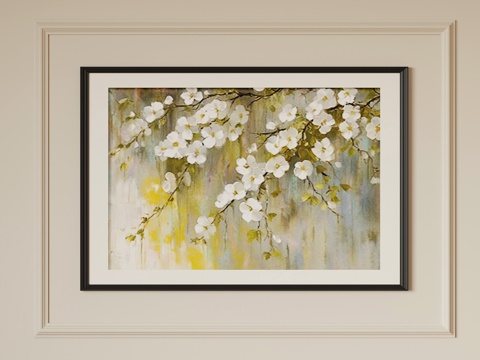 法式复古挂画 油画su模型