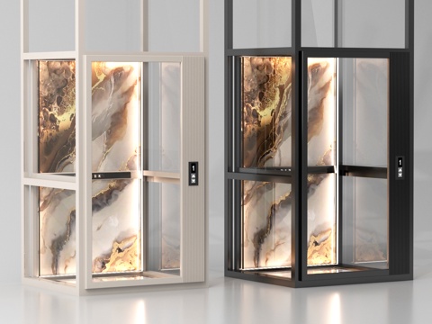 现代电梯 电梯门 观光电梯 升降梯su模型