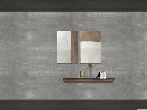 侘寂雕塑饰品摆件藤编凳茶几雕塑装饰画壁画su模型