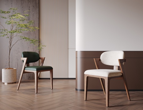 中古复古餐椅 木餐椅 书椅 单椅 实木 梳妆椅su模型