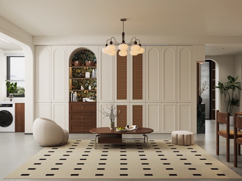  中古风客餐厅3d模型 