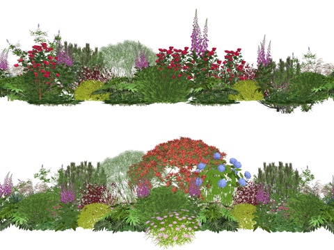 现代庭院植物景观组合su模型