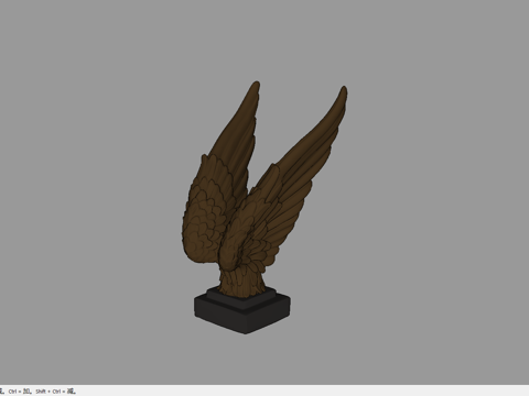 现代翅膀雕塑su模型