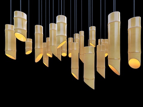 竹筒灯 竹子灯 景观灯 草地灯 地灯 竹子景观灯su模型