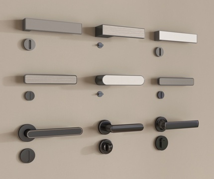 现代门把手 门锁 门把手 房门把手 拉手su模型